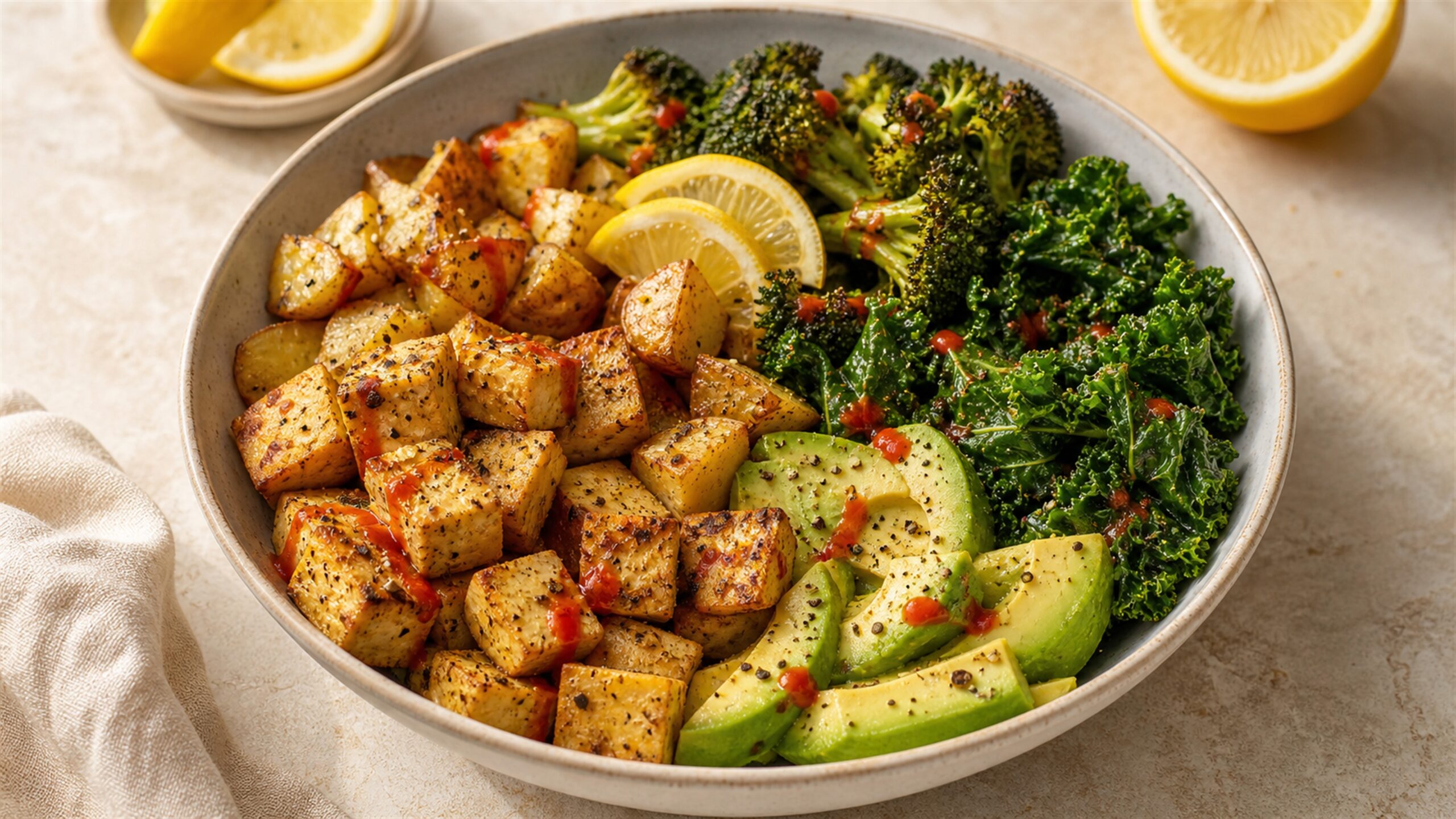 Lemon Pepper Tofu Breakfast Bowl